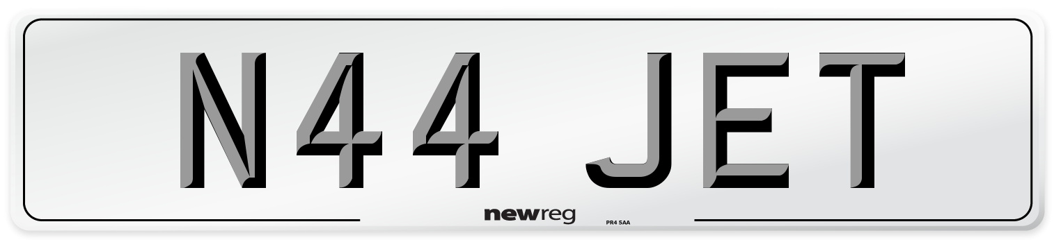 N44 JET Number Plate from New Reg